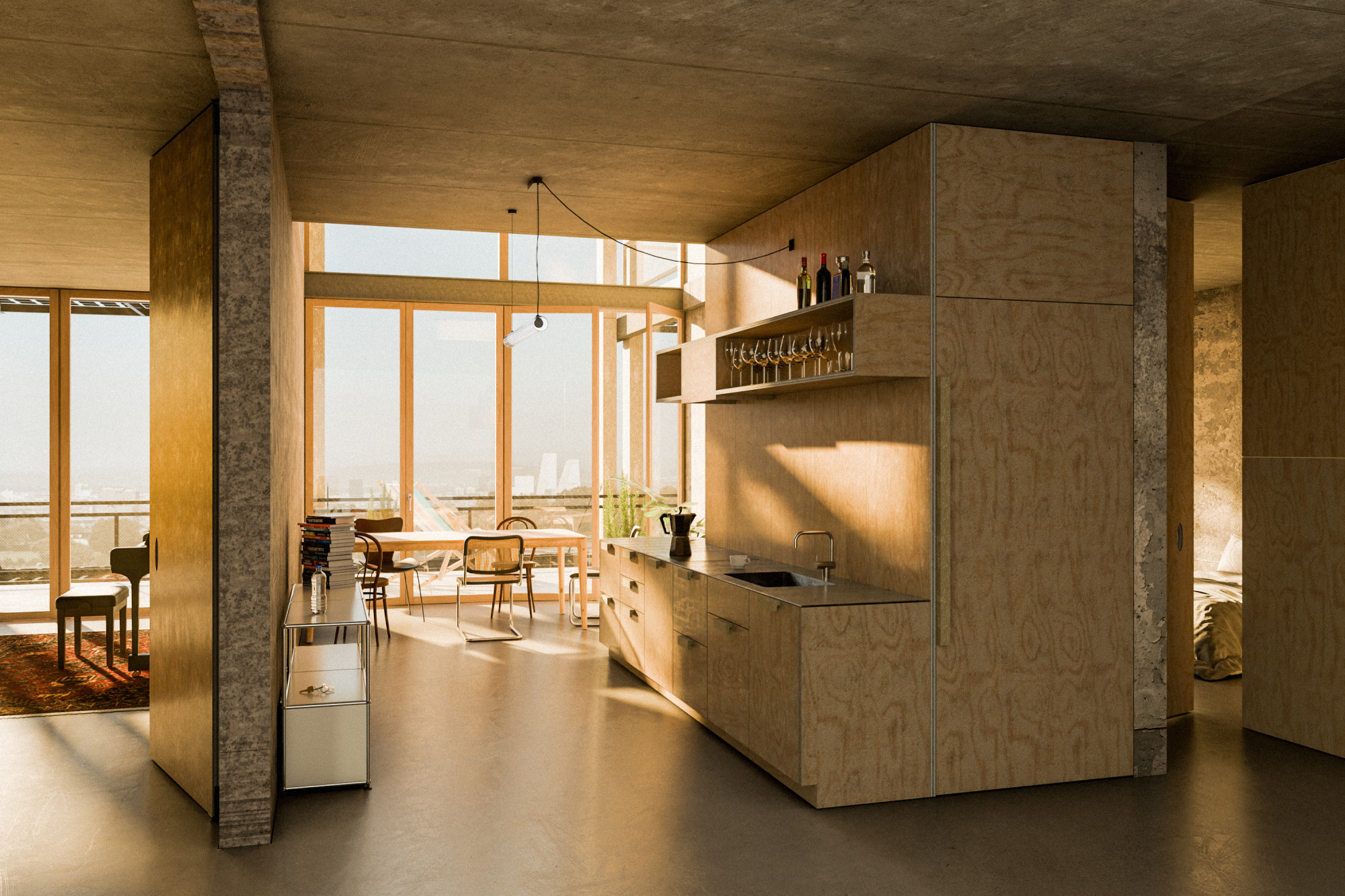 Wohnen im ehemaligen Spital: Blick in eine Wohnung im ehemaligen Bettenhaus